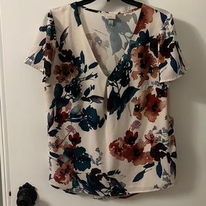 Floral v neck